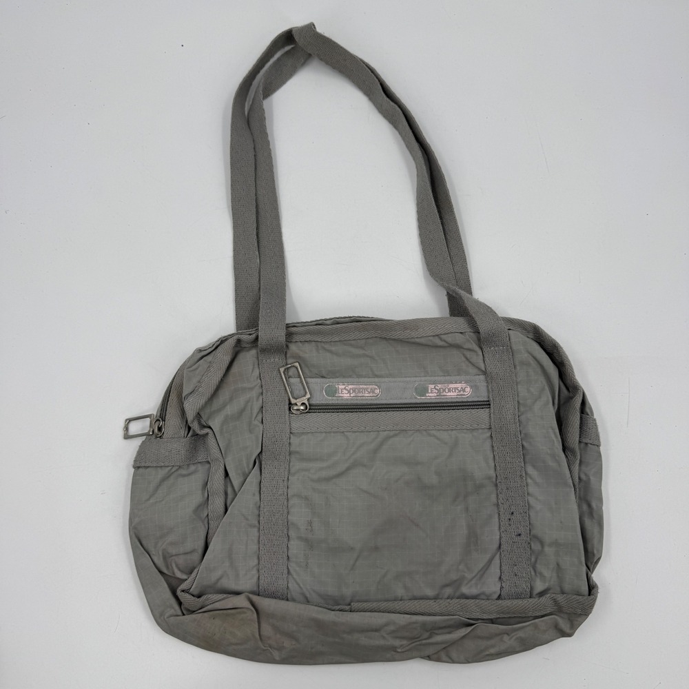 LeSportsac Shoulder Bag Womens Small Grey Ripstop Nylon Vintage 1991 Made in USA